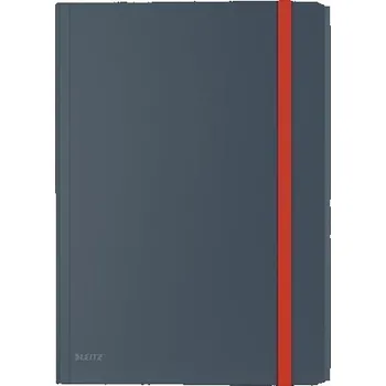 Kancelář LEITZ Desky A4 Cosy hebké se 3 chlopněmi, vnitřní kapsou a gumičkou, sametová šedá
