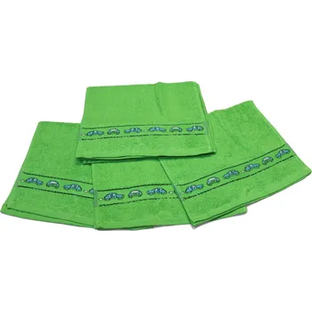 Obrázkový dětský ručník pro mateřské školy 30x50 cm - Autíčko zelené