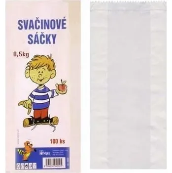 Sáček na potraviny Q Papírové sáčky svačinové bílé 0,5 kg, balení 100ks