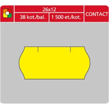 Speciální papír S&K LABEL Etikety cenové S&K 26x12 Contact žluté, oblé okraje, 1500 ks