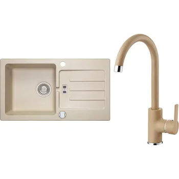 Granitový dřez Set Alveus (dřez Victoria 30 Beige 55 + baterie Tonia Beige 55) SETA25428