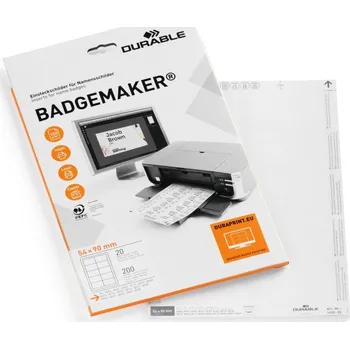 Samolepící etiketa Mikroperforované náhradní štítky BADGEMAKER 17x67 mm, pro jmenovky Durable