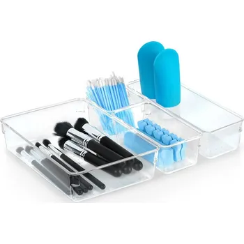 Příborník do zásuvky VILDE Sada 4 krabiček, organizér, vložka do zásuvky, transparent FLEXI