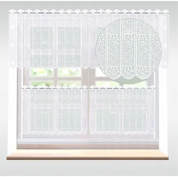 Záclona macramé, Květa vitrážka metráž, bílá