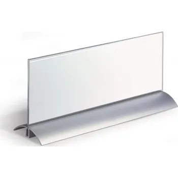 Jmenovka na stůl DURABLE 8203, akrylová jmenovka na stůl DE LUXE 105x297 mm, hliníkový stojan
