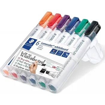 Kancelářské potřeby Staedtler Lumocolor 351, popisovač na bílé a skleněné tabule, klínový hrot sada 6ks