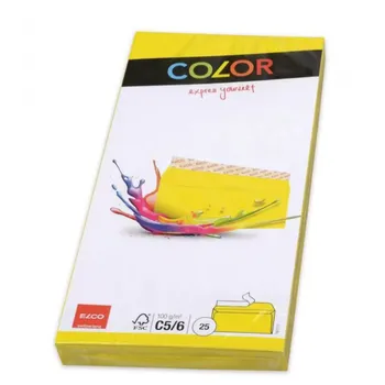 Obálka ELCO obálka C6/5 podlouhlá žlutá, kolekce COLOR, samolepící s krycí páskou, 25 ks