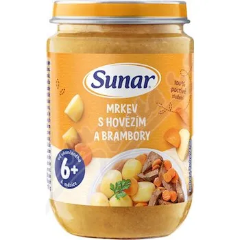 Potravina Sunar příkrm Mrkev s hovězí+bram.od ukon.6m+ 190g
