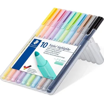 STAEDTLER triplus fineliner 362, sada pastelových zvýrazňovačů, 10 barev