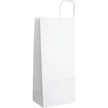 Nákupní taška Harmanec-Kuvert Papírová taška střední s krouceným uchem 32x12x41 cm, bílá, do 8 kg