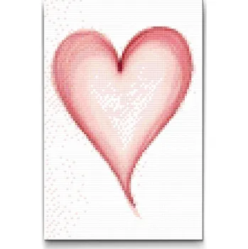 Diamantové malování Diamantové malování - Malované srdce Velikost: 20x30cm, Rámování: Pouze srolované plátno, Diamanty: Kulaté