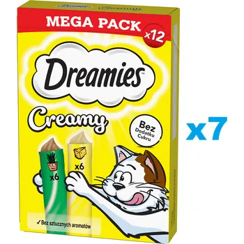 Pamlsek pro kočku DREAMIES Krémový MEGA PACK doplňkové krmivo se sýrem a šantou 84x10 g