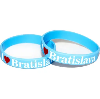 Náramek Náramek silikonový I Love Bratislava - modrý