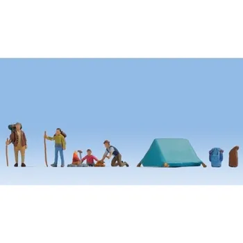 Modelová železnice TT - táboření 4 figurky