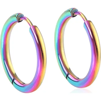 Náušnice Elegantní nerezové kruhové náušnice v různých velikostech - Barevná,14mm
