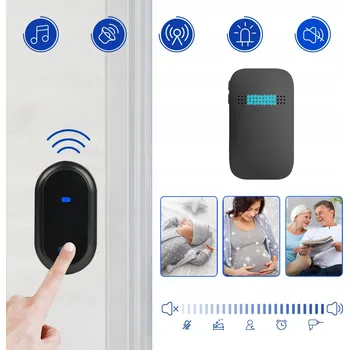 Domovní zvonek Bezdrátový vodotěsný zvonek ke dveřím IP68, bez potřeby baterií