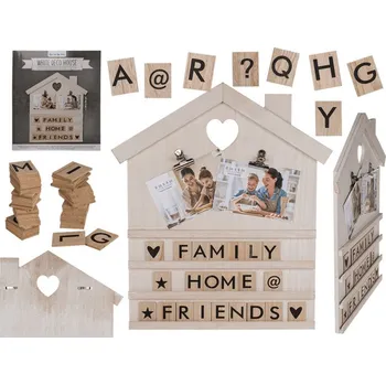 Bílý dekorační dům s 90 písmeny a symboly + 2 klipy
