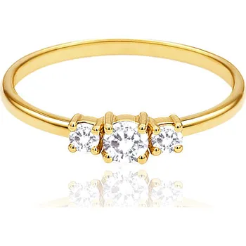 Prsten Luxusní zlatý prsten s bílými zirkony Au 585/1000