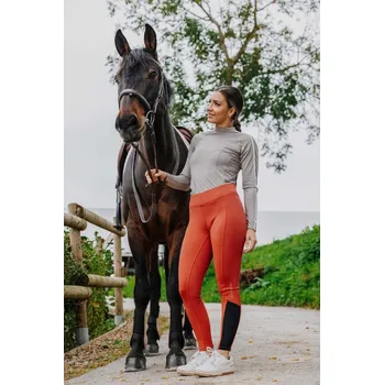 Jezdecké kalhoty EQUITHÈME Legíny jezdecké Brigitte Equithème, s gripem, dámské, orange 40