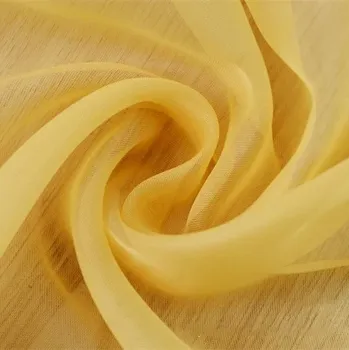 Průhledné voalové záclony - žlutá,250 x 265 cm,kapsa