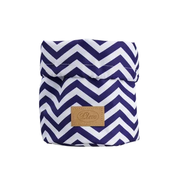 Kosmetická taška Pleva Kosmetický látkový vak - organizér, modrobílé klikaté pruhy, výška 21 cm, průměr 16 cm