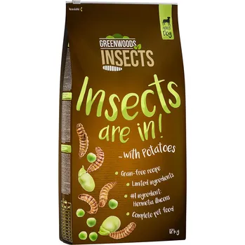 Krmivo pro psa 12kg Greenwoods Insects hmyz s bramborami, hráškem a bobem obecným