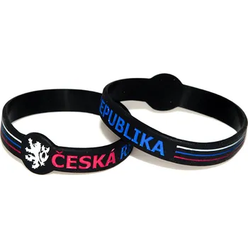 Náramek Náramek silikonový Česká republika - černý