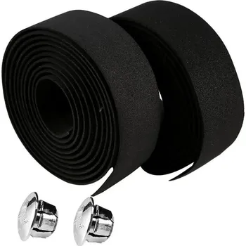 grip Samolepící gripy na kolo | žíhaná omotávka na řídítka, 200 cm, 2 ks - černá