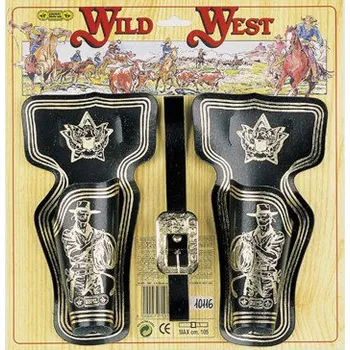 Opasek Dětský kovbojský opasek WILD WEST s 2 pozdry, černý - VILLA GIOCATTOLI