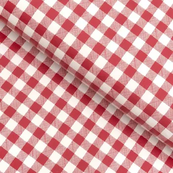 ubrus PVC ubrus Červeno-bílá kostička 12x12 mm PV-109 - metráž š. 140 cm