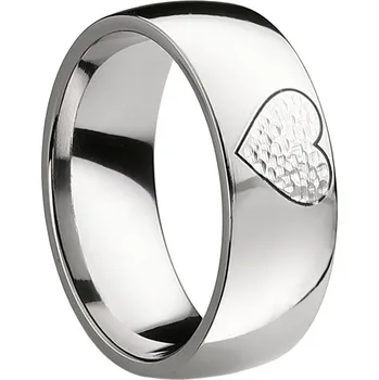 Prsten SWEPOL Titanový snubní prsten HEART, šíře 7 mm - velikost 49 - T301-7D-49