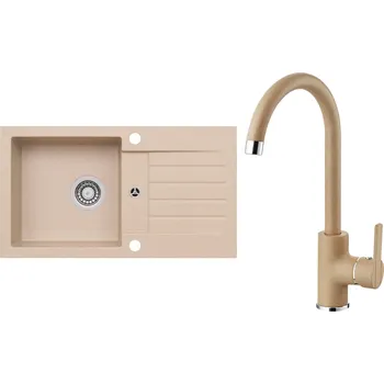 Granitový dřez Set Alveus (dřez Niro 130 Beige 55 + baterie Tonia Beige 55) SETA25393