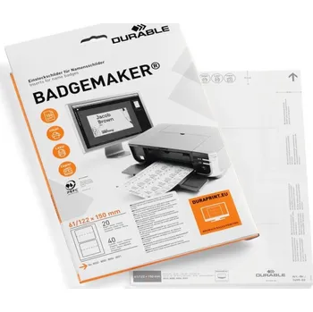 Samolepící etiketa Mikroperforované náhradní štítky BADGEMAKER 61x150 mm, pro stojánky Durable