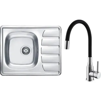 Nerezový dřez Set Alveus (dřez Zoom 10 Natur + baterie Mintas Černá/Chrom) SETA25319