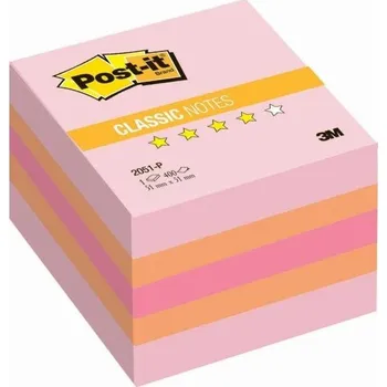 3M Post-it samolepící kostka Pink, rozměr 51x51 mm, 400 lístků