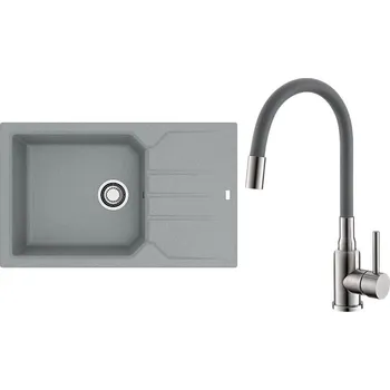 Set Alveus (dřez Record 40 Beton 81 + baterie Mintas Beton/Kartáčovaná ocel) SETA25406