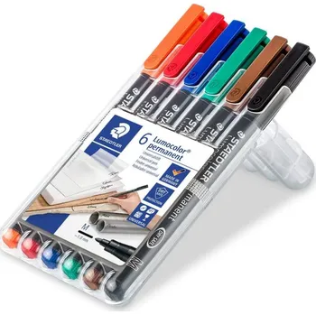 Staedtler Lumocolor 317 M, permanentní popisovač OHP stopa 1 mm, sada 6ks