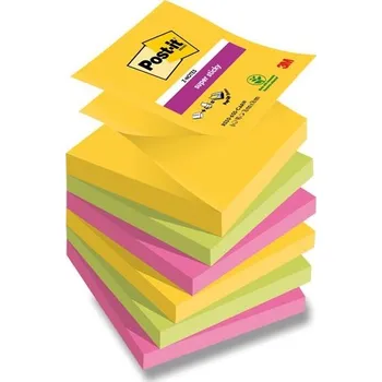 Samolepící bloček 3M Post-it Carnival, samolepící bločky super silné, rozměr 76x76 mm, 6x90 lístků, tvar "Z"