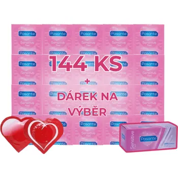 Kondom Pasante Sensitive Feel 144ks + dárek zdarma Dárek zdarma: + přívěšek spermie 1 kus zdarma
