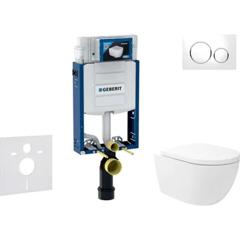 GEBERIT - Kombifix Set předstěnové instalace, klozetu Oudee Vortex a sedátka softclose, tlačítko Sigma20, bílá/chrom SANI15CA3180