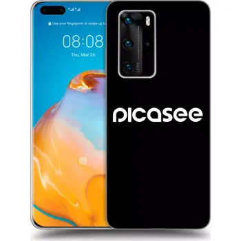 Pouzdro na mobilní telefon Picasee silikonový černý obal pro Huawei P40 Pro - Picasee - new logo - white