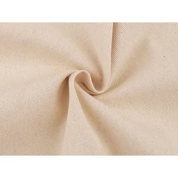 Režná bavlněná látka / plátno hrubší s keprovou vazbou METRÁŽ - režná světlá