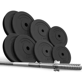 PHYSIONICS Vzpěračský set se závažím 165 cm, 60 kg