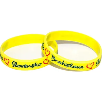 Náramek Náramek silikonový Love Bratislava Slovensko - žlutý