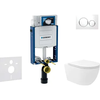GEBERIT - Kombifix Set předstěnové instalace, klozetu Oudee Vortex a sedátka softclose, tlačítko Sigma20, bílá/chrom SANI15CA3186