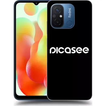 Pouzdro na mobilní telefon Picasee silikonový černý obal pro Xiaomi Redmi 12C - Picasee - new logo&nbsp;-&nbsp;white