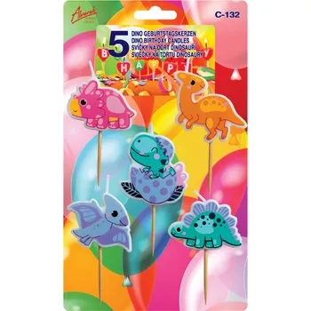 Svíčka Dinosauři dortové svíčky 5 ks C-132