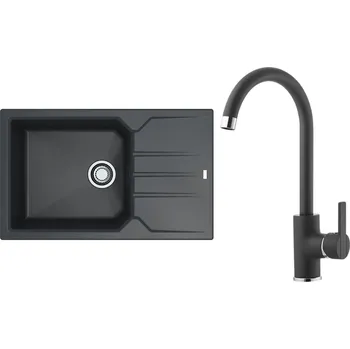 Granitový dřez Set Alveus (dřez Record 40 Black 91 + baterie Tonia Black 91) SETA25413