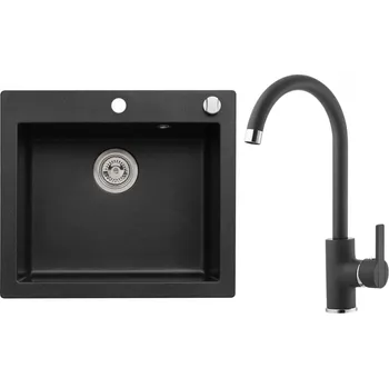 Granitový dřez Set Alveus (dřez Cortina 160 Black 91 + baterie Tonia Black 91) SETA25359