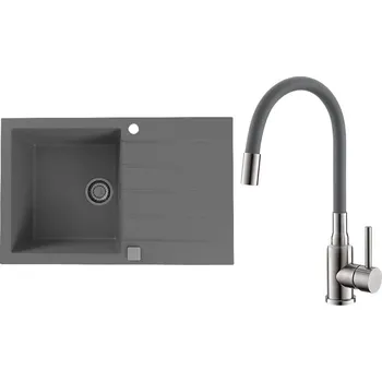 Kuchyňský dřez Set Alveus (dřez Cadit 20 Beton 81 + baterie Mintas Beton/Kartáčovaná ocel) SETA25097